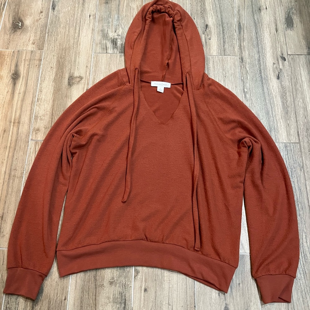 Treasure & Bond Women Orange Pullover Soft Hoodie Size S